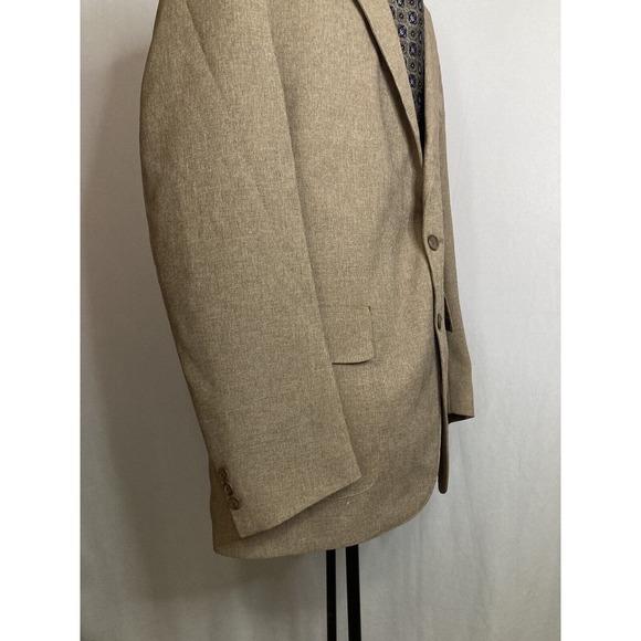 Mens Sport Coat Blazer Suit Jacket 39R 43" Beige Brown 2 Button Wool Levis Mint - Picture 5 of 12